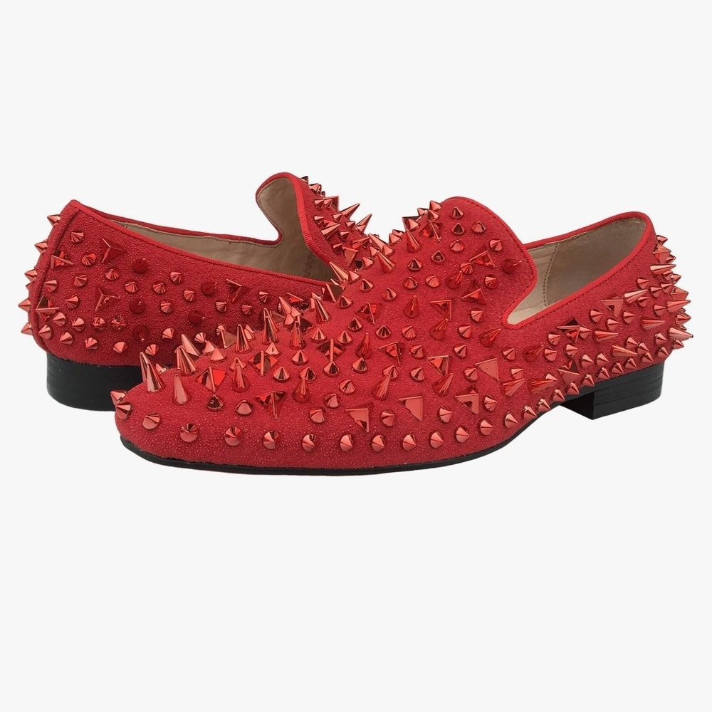 🚨🔥🔥 Red Spiked Loafers